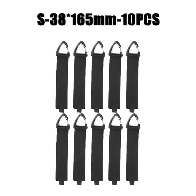 Organizador de cables con hebilla triangular para la gestión de cables de alimentación, nailon, correas resistentes para cables, mangueras, organizador para coche, 10 unidades 