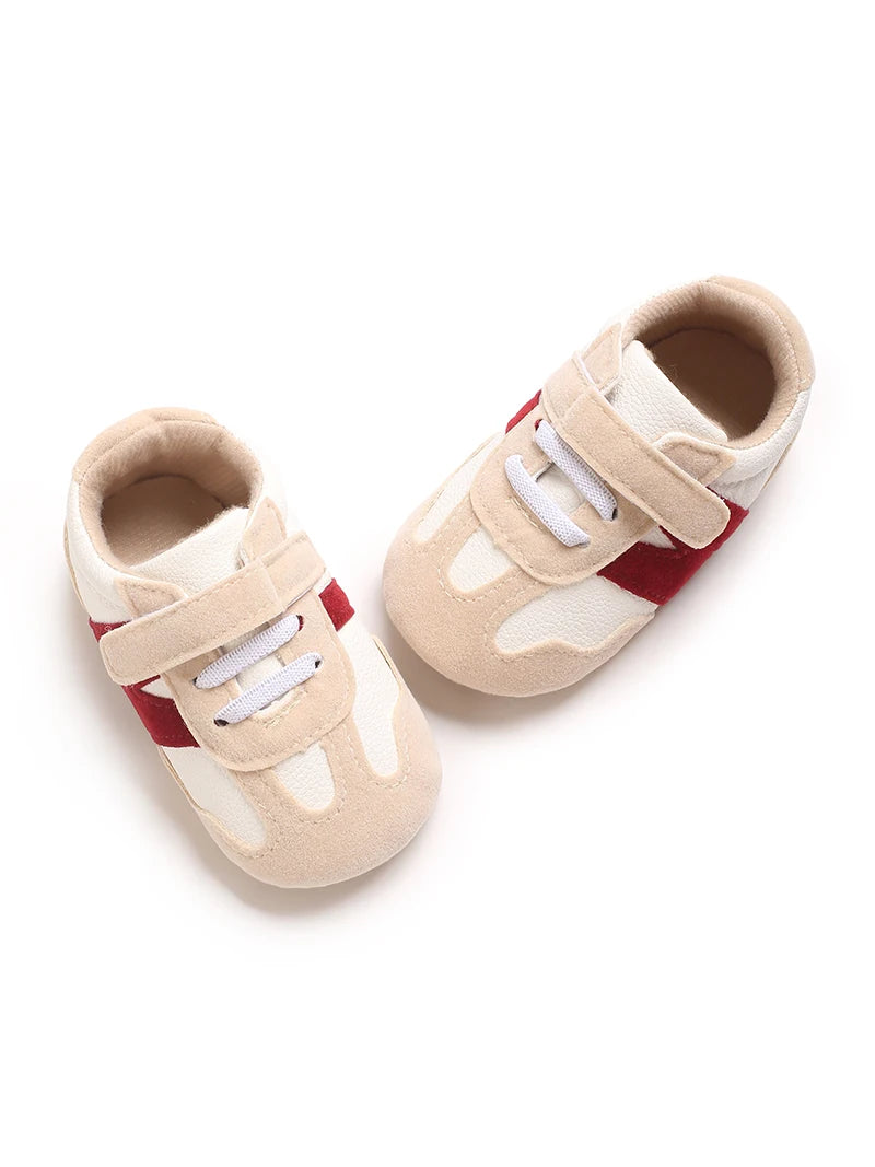 Zapatillas clásicas para bebés recién nacidos con letras entrelazadas, calzado informal antideslizante para caminar, para niños y niñas de 0 a 18 meses