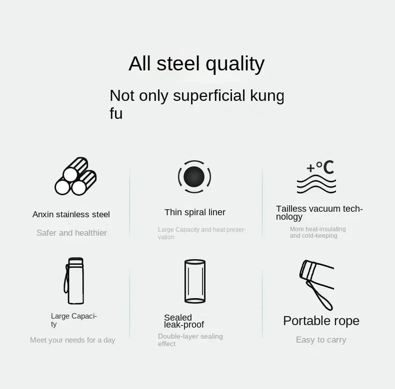 1L Thermal Water Bottle Keep Cold and Hot Water Bottle Thermos for Coffee Tea Vacuum Flasks Stainless Steel Thermos Bottle