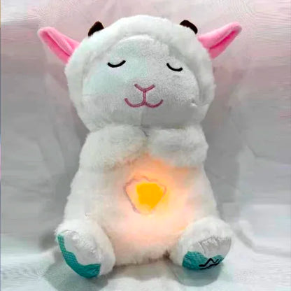 Boneca de pelúcia com urso respirador para recém-nascido, companheiro dormindo, som e luz, lontra, brinquedo para crianças, calmante, sono, presente