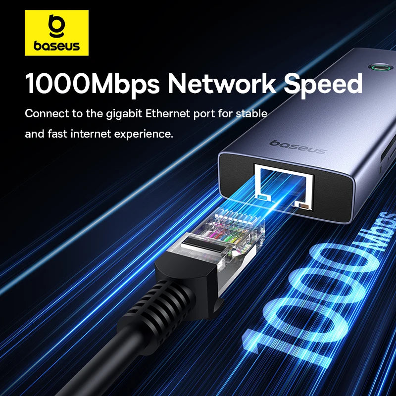 Baseus USB Hub DP 4K Dual HDMI Adapter 11 in 1 Splitter RJ45 USB 3.0 PD 100W Docking Station for MacBook Pro Air M2 M1 USB C HUB