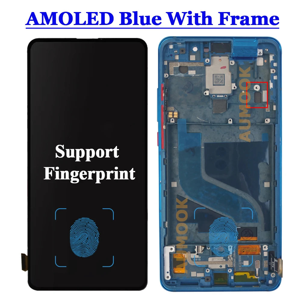 6.53" AMOLED For Xiaomi MI 9T Pro/MI 9T LCD Display Touch Screen Digitizer Assembly With Frame for Xiaomi Redmi K20 Pro /K20 LCD