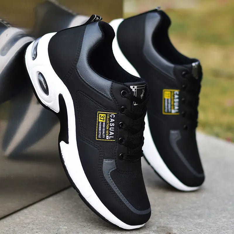 Zapatillas de running para hombre, transpirables, con amortiguación de aire, con cordones, antideslizantes, para exteriores