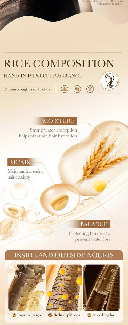 Mascarilla capilar mágica profesional reparadora natural que previene la sequedad, las puntas abiertas, repara el daño, el frizz y los enredos. Cuidado suave y liso en 5 segundos.