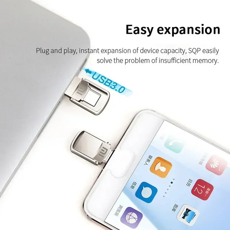 Original XIAOMI USB Flash Drive 2TB Metal USB U Disk Flash Drives High Speed Pendrive 1TB Portable USB Memory Drive Accessory