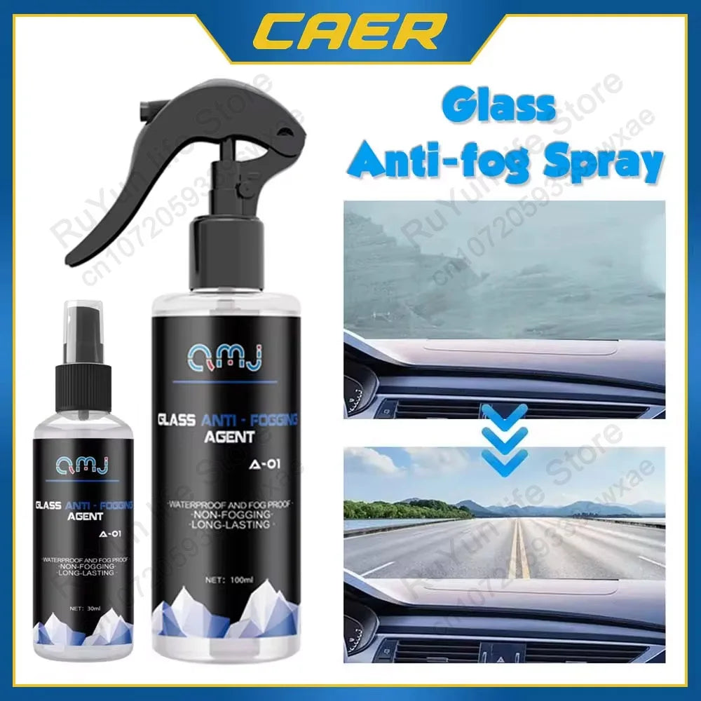 30/100ml Car Anti-fog Spray Glass Antifog Coating Agent Defogger Auto Windows Screens Mirror Windshield Defogging Cleaner