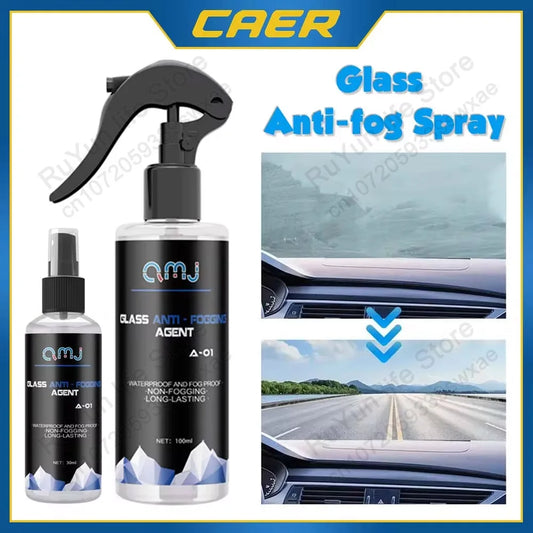 Spray antivaho para coche (30/100 ml), agente de recubrimiento antivaho, desempañador, limpiador de parabrisas y espejos.