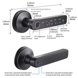Tuya App Bluetooth Smart Fingerprint Door Lock Password Mechanical Key NFC Unlocking For Wooden Door Handle Lock IP54 Rainproof