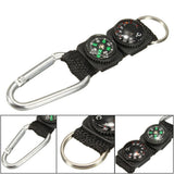 1pc Universal Multifunction 3 In 1 Camping Climbing Hiking Mini Carabiner With Keychain Compass Thermometer Hanger Key Ring