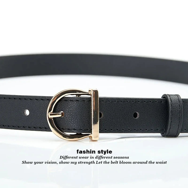 Women's Belt Fashion Pin Buckle Thin Belt Genuine Luxury Soft Belt Women With Cargo Pants Jeans Windproof Belt PU Leather Belt
