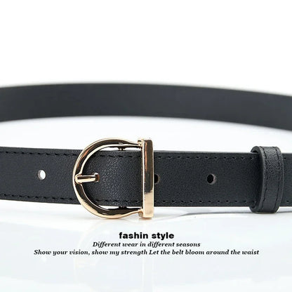 Women's Belt Fashion Pin Buckle Thin Belt Genuine Luxury Soft Belt Women With Cargo Pants Jeans Windproof Belt Pu Leather Belt