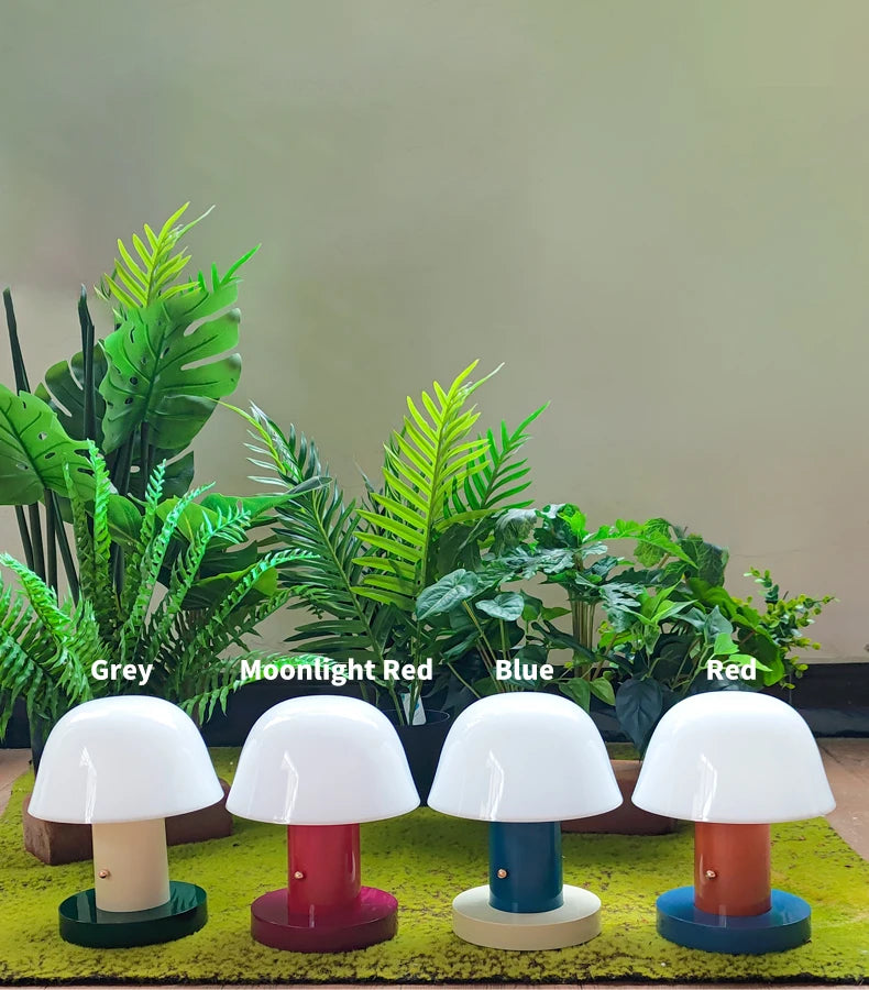 Mushroom Table Lamp Warm Color Night Light USB Rechargeable LED Touch Desk Light Piano Coating Surface Love Gift Lamp