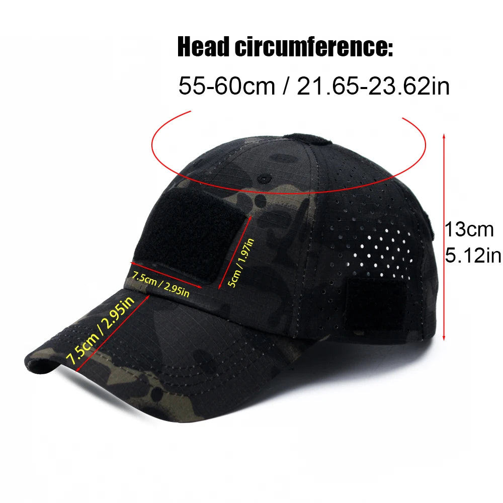 1/2pcs New Men's Camouflage Baseball Cap Breathable Sunscreen Hat Outdoor Sports Hunting Hiking Camping Beach Fishing Sun Hat