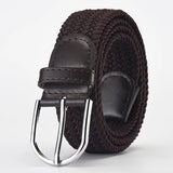 Elastic Nylon Unisex Casual Knitted Pin Buckle Jeans Belt Woven Canvas Elastic Expandable Stretch Waistband for Women Men Girdle