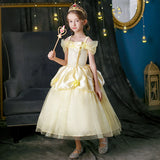 2025 Cosplay Belle Princess Dress Girls Dresses For Beauty and beast Party Clothing Magic stick crown Costume 3-12Y
