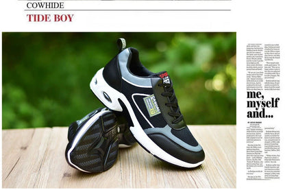 Zapatillas de running para hombre, transpirables, con amortiguación de aire, con cordones, antideslizantes, para exteriores
