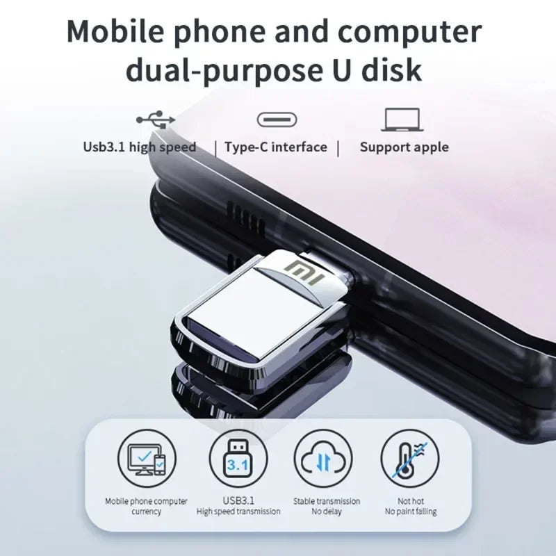 Original XIAOMI USB Flash Drive 2TB Metal USB U Disk Flash Drives High Speed Pendrive 1TB Portable USB Memory Drive Accessory
