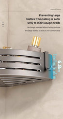 No Drill Bathroom Corner Shelf Wall Mounted Shower Corner Shelves with Hook Towel Bar Space Aluminum Bathroom Organizer Rack