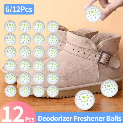 6/12Pcs 6Pcs/Packet Deodorizer Freshener Balls Sneaker Deodorizer Ball Long Lasting Odor for Sneakers Gym Bags Lockers Car 3cm