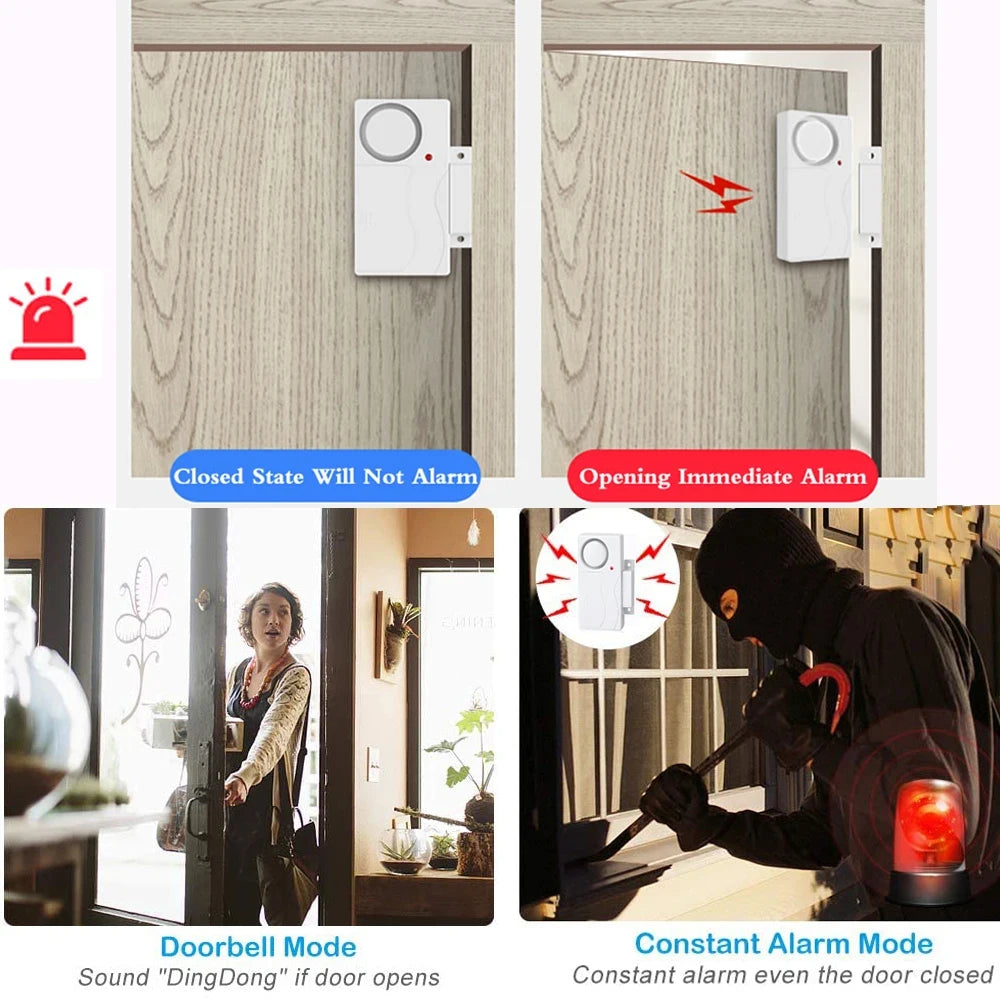 Awapow Wireless Door Alarm With Remote Control Anti-Theft Door And Window Security Alarms Home Security Sensor Burglar Alarms