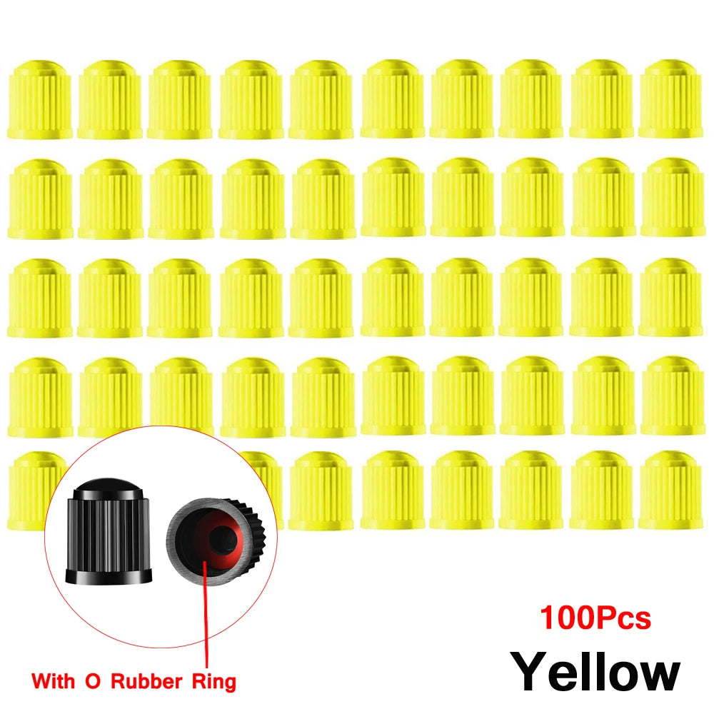 Tire Stem Valve Caps, with O Rubber Ring, Universal Stem Covers for Cars, SUVs, Bike and Bicycle, Trucks, Motorcycles