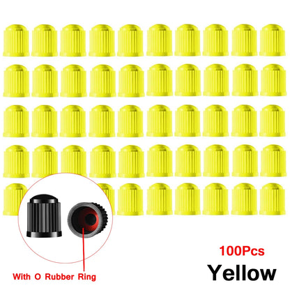 Tire Stem Valve Caps, with O Rubber Ring, Universal Stem Covers for Cars, SUVs, Bike and Bicycle, Trucks, Motorcycles