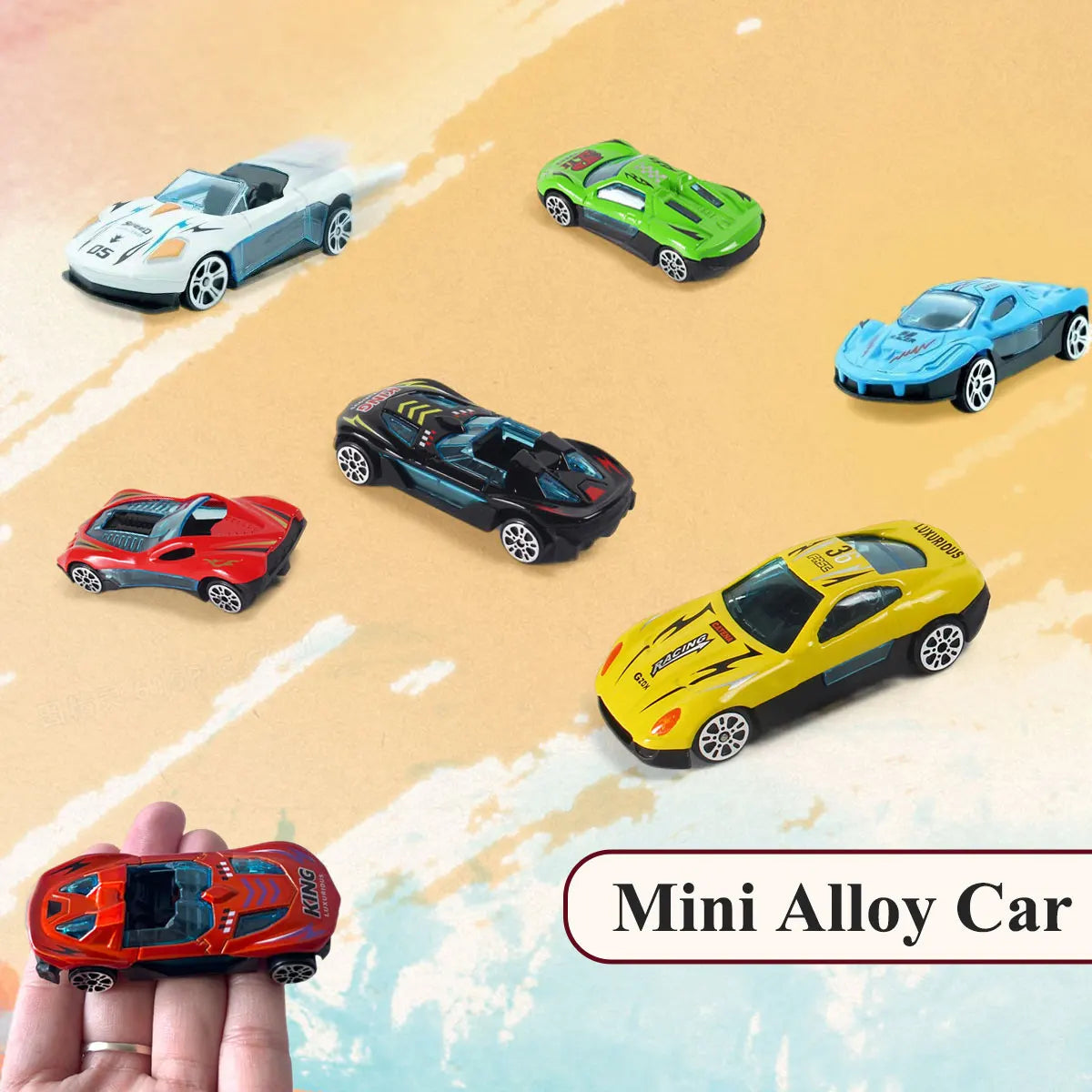 Random 3/6/10/12 Alloy Car Model Metal ABS Simulation Sports Racing Car Kids  Toy for Boys Diecasts Play with a big car Gift