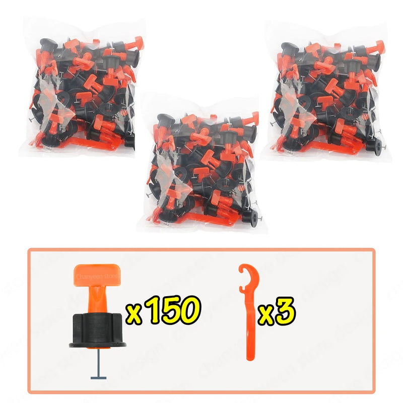 51-204Pcs Floor Tile Leveling System Clips Spacers Porcelain Ceramic Leveler Kit For Tile Laying Wall Fixing Construction Tools