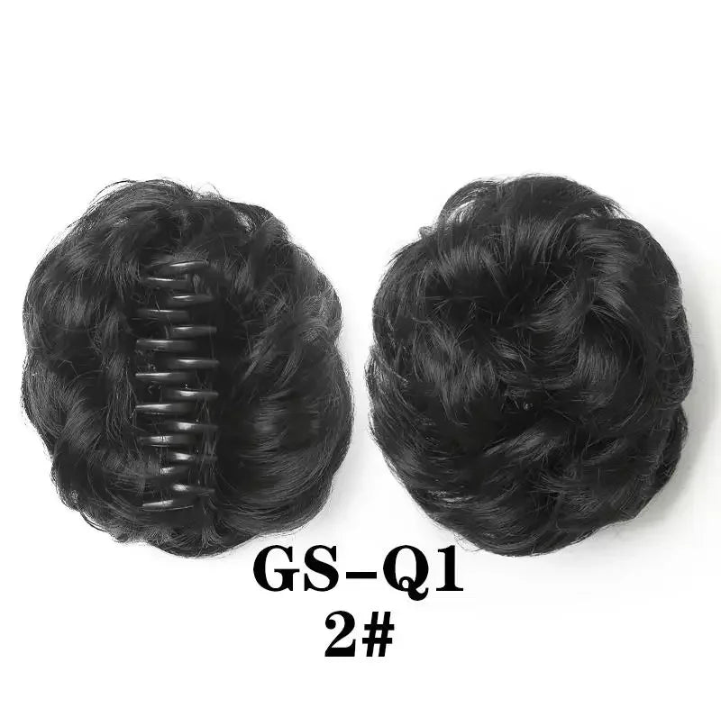 Coque despojado com piranha claw clip aplique de cabelo cacheado