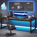 Modern Computer Desk, Executive Office Desk Computer Table Study Writing Desk Workstation for Home Office,Rustic/Black