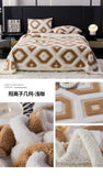 Flannel Warmth Autumn Winter Blanket Keep Warm Comfortable Jacquard King Size Blankets Skin Friendly Geometric Nap Comforter