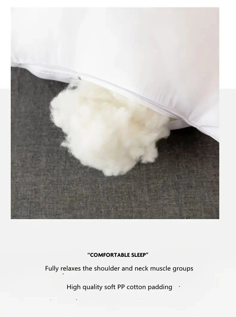 1pc White Bounce Back Pillow Solid Color Soft Comfortable Bedroom Bed Sleep 5star Hotel Home Single Adult Pillow