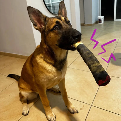 Juguete de peluche con sonido de cigarro para perros, juguete para cachorros con palo verde, juguete para morder con chirrido, relleno crudo, para articulaciones de perro.