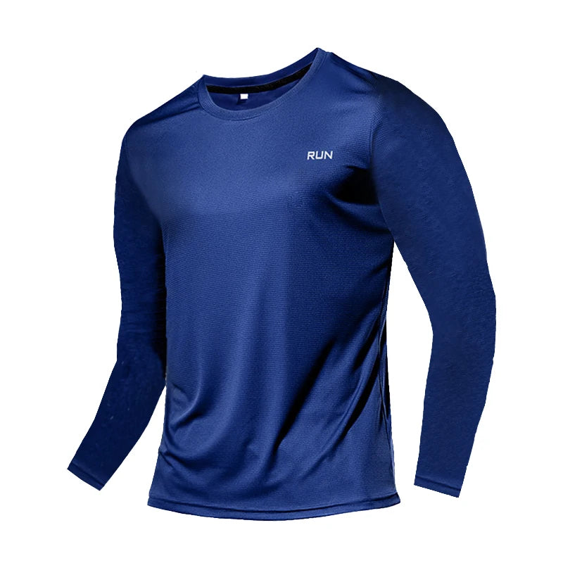 Long and Short-Sleeved T-Shirt Fitness Sports Tops Morning Running Ice Silk Quick Dry Outdoor Mountaineering Gym Clothing Men