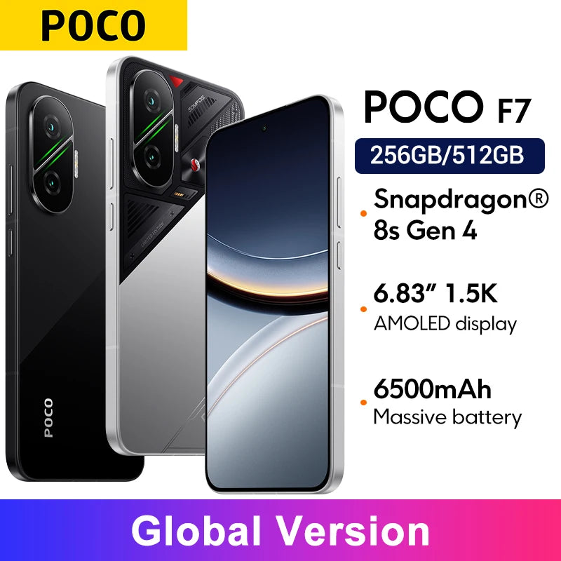 Global Version POCO F7 5G 6.83" 1.5K AMOLED NFC 6500mAh Battery 50MP Camera OIS 90W HypeCharge Smartphone Snapdragon®8s Gen 4