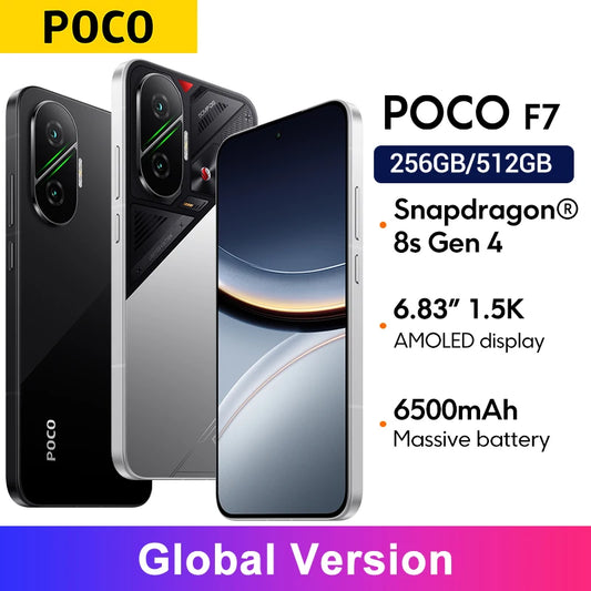 Global Version POCO F7 5G 6.83" 1.5K AMOLED NFC 6500mAh Battery 50MP Camera OIS 90W HypeCharge Smartphone Snapdragon®8s Gen 4