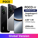 Global Version POCO F7 5G 6.83" 1.5K AMOLED NFC 6500mAh Battery 50MP Camera OIS 90W HypeCharge Smartphone Snapdragon®8s Gen 4