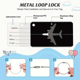 Aluminium Alloy Aircraft Luggage Tag with Name Travel Luggage Tag ID Card Anti-lost Solid Color Travel Accessories