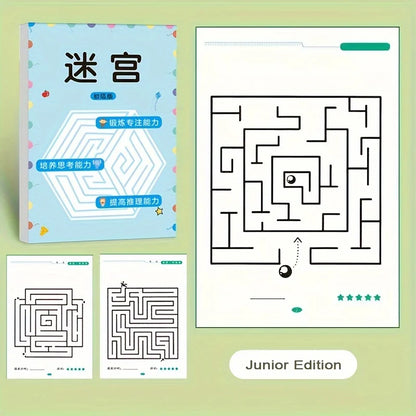 Maze puzzle book: Brain-challenging toy for boys and girls - Maze, logic games, and concentration exercises - Children's gift