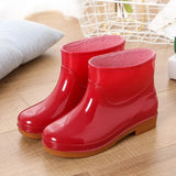 Botas de lluvia de manga corta para mujer, antideslizantes, con forro de algodón y forro polar, para adultos y trabajo de cocina. 