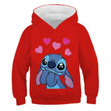 New Stitch Hoodies Girls Sweatshirt Autumn And Winter Long Sleeve Harajuku Pullovers Disney Series Stich Casual Hooded Tops