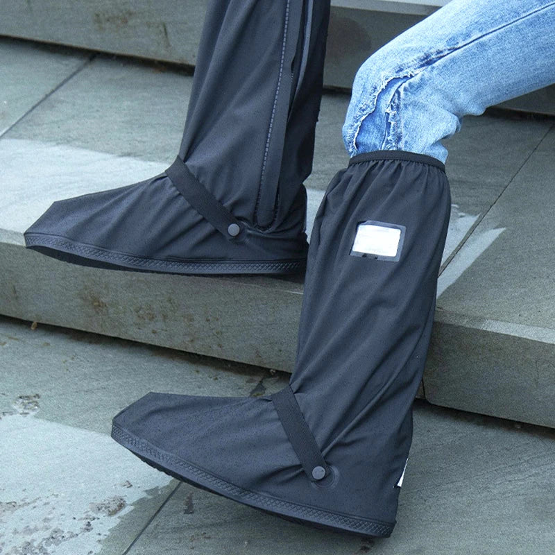 Capa de sapato de chuva à prova dwaterproof água ao ar livre tubo alto sapato cobre sapatos capas de poeira para motocicleta bicicleta capa de chuva adulto unisex
