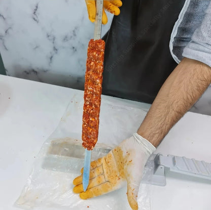 Máquina para hacer brochetas de carne de barbacoa, prensa de kebab de una sola fila, de plástico reutilizable, para hacer brochetas de barbacoa, herramienta para barbacoa 
