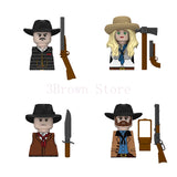 MOC Medieval Building Blocks Castle Knight Western Cowboy Historical Army Cavalry Horse Soldier Gun Kid Toy Gift Brick DIY S040