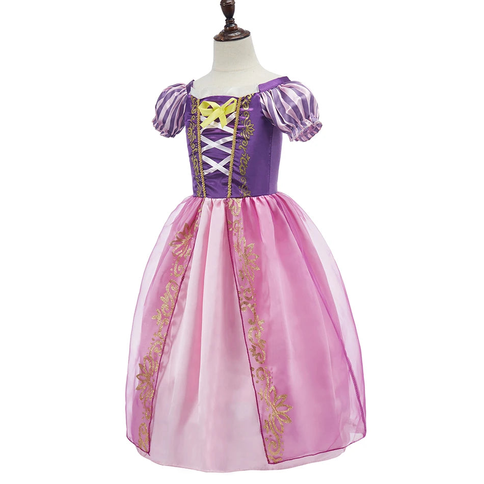 Fantasia de Princesa Rapunzel para Meninas – Cosplay Infantil para Halloween, Aniversário, Festa, Concurso ou Carnaval