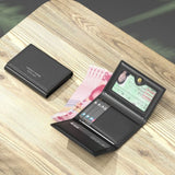 Fashion Leather Men Card Wallets Large Capacity Solid Color Male Purse Multi-card Multifunctional Photo Holder Women