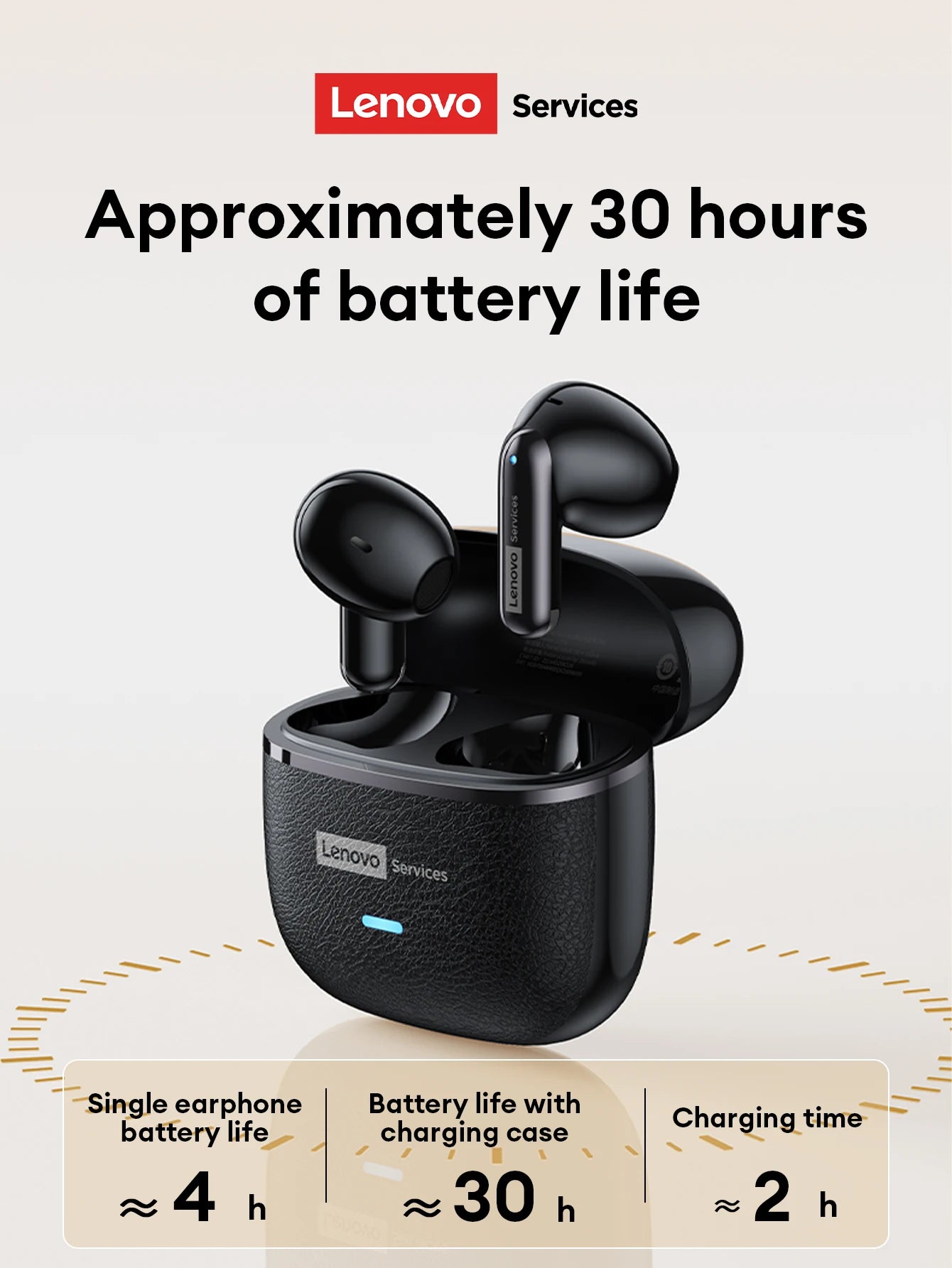 Original Lenovo LE230 New Bluetooth Earphones Wireless Headset TWS Touch Control Earbuds Hifi Headphone Waterproof Mic Earbuds