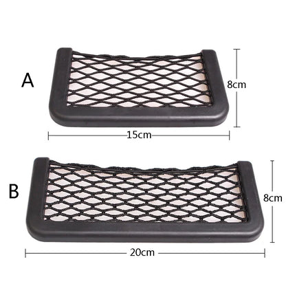 Car Organizer Mesh Storage Bag Net Pocket Mobile Phone Holder Auto Accessories Multi Function Car Storage Net Pocket