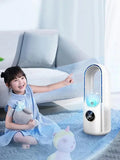 Portable USB Air Cooler Leafless Electric Desktop Fan 6 Speed Silent Timer Air Conditioner Cooling Humidifier Conditioning Fan