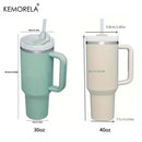 KEMORELA 30&40 oz Tumbler With Handle Lid Straw 887/1182ML Stainless Steel Water Bottle Vacuum Thermos Cup Travel Car Coffee Mug